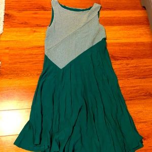 Green dress with handkerchief hem